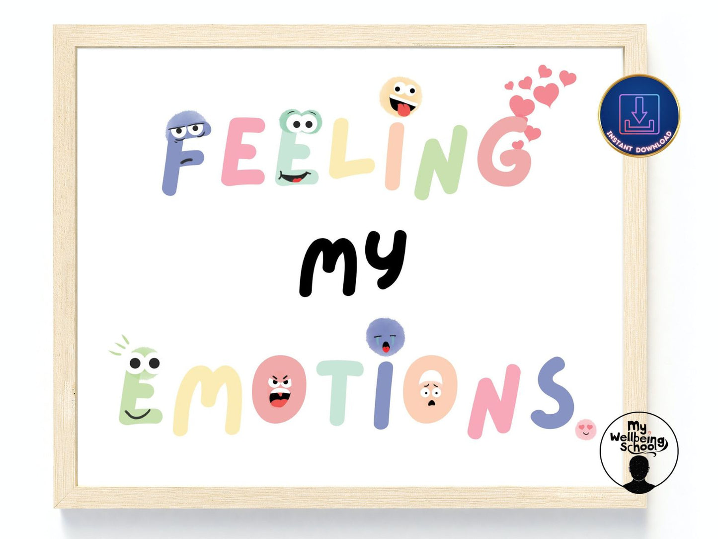 Emotional Regulation, Feelings Chart, Calm Down Corner Poster Bundle