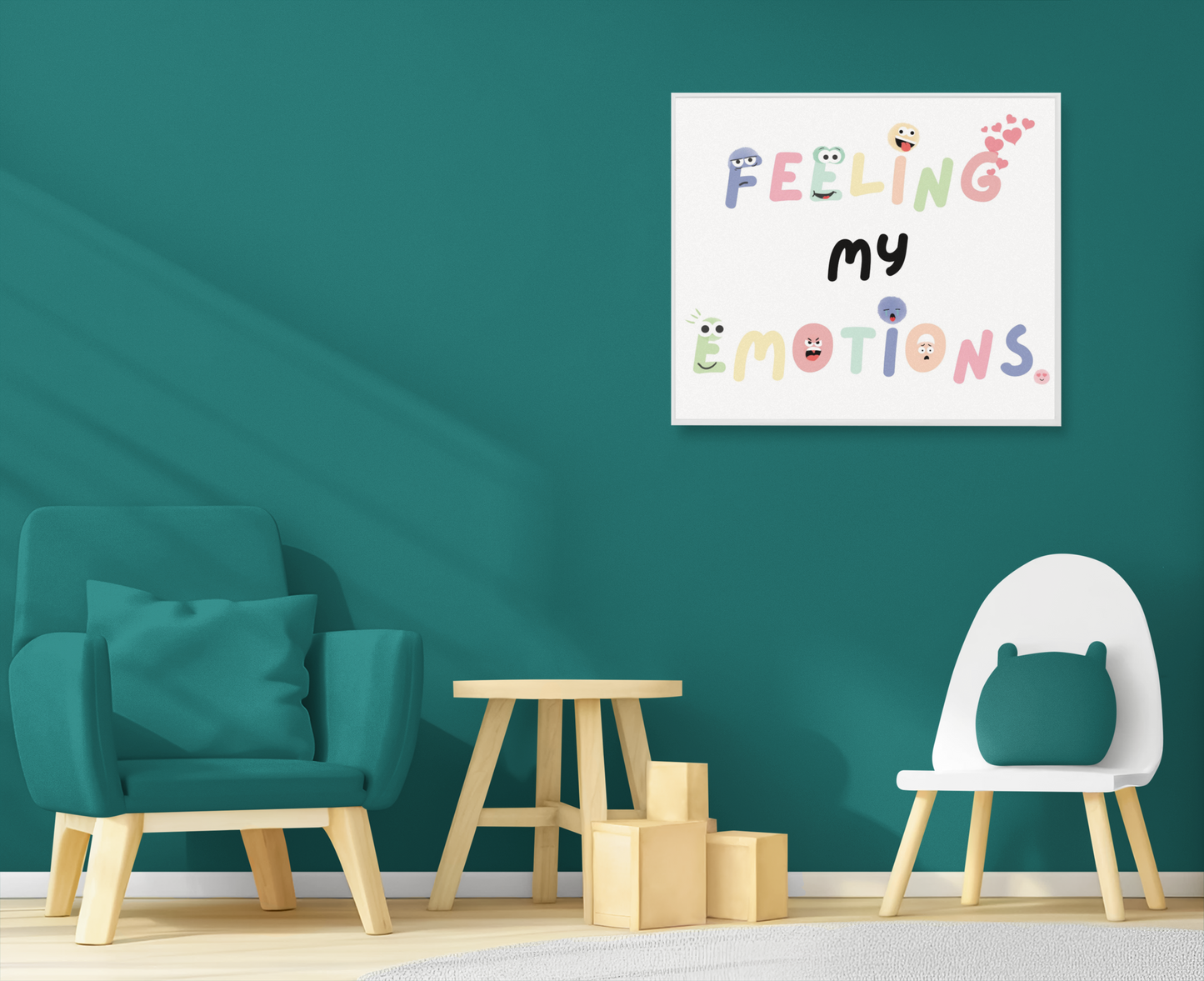 Feeling my Emotions, Fun Poster for your Classroom, Therapy Office Decor and Social-Emotional Learning.